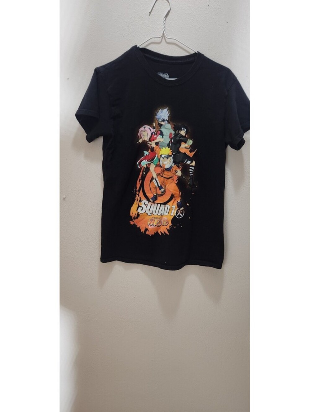 Naruto Anime Squad T-Shirt Black Small 100% Cotton Graphic Tee
